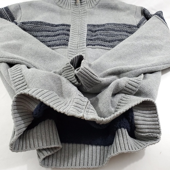 Men's Heavy Davis & Squire Gray Zip Knit Sweater - Picture 3 of 8